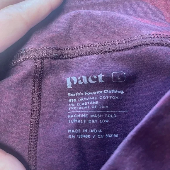 Pact Burgundy Leggings - Picture 3 of 4